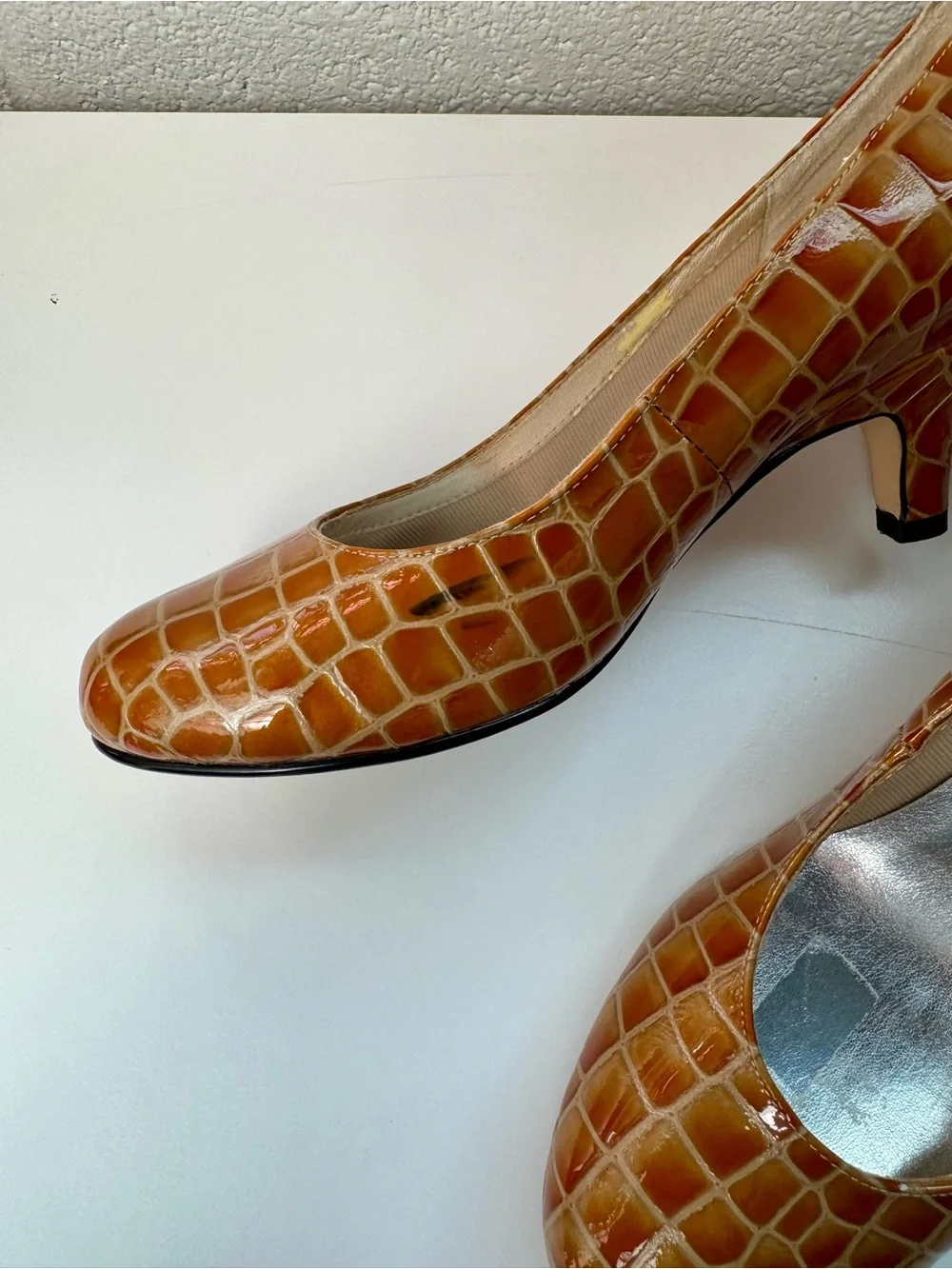 Vintage Ros Hommerson Patent Leather Croc Pumps